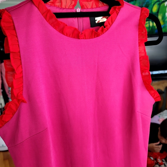 NEW ALEXIA ADMOR Sleeveless Ruffle Roma tic Sheath mini dress size sm pink - Picture 5 of 16